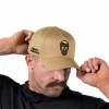 5-Panel Skull Hat - Tan/Black -Gymreapers Sale Shop 5 panel tan black front