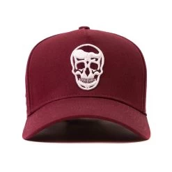 5-Panel Skull Hat - Burgundy -Gymreapers Sale Shop 5Panel Burgundy Front