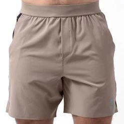 Performance Shorts - Taupe 15 Performance Shorts - Taupe -Gymreapers Sale Shop 7 inch taupe front