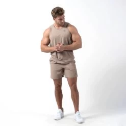 Performance Shorts - Taupe 18 Performance Shorts - Taupe -Gymreapers Sale Shop 7 inch taupe full