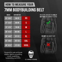 Gymreapers Weightlifting Belt | 7mm Leather Back Support -Gymreapers Sale Shop 7mm bodybuilding belt size chart bde7f48b a0ca 4297 a37a 208745f51666