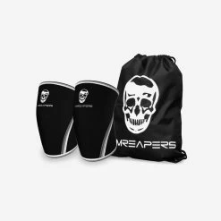 Gymreapers 7MM Knee Sleeves - Black/White -Gymreapers Sale Shop Black 05