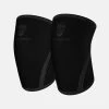 7MM Knee Sleeves - Black/Black 2 7MM Knee Sleeves - Black/Black -Gymreapers Sale Shop Knee Sleeve Black Black side by side