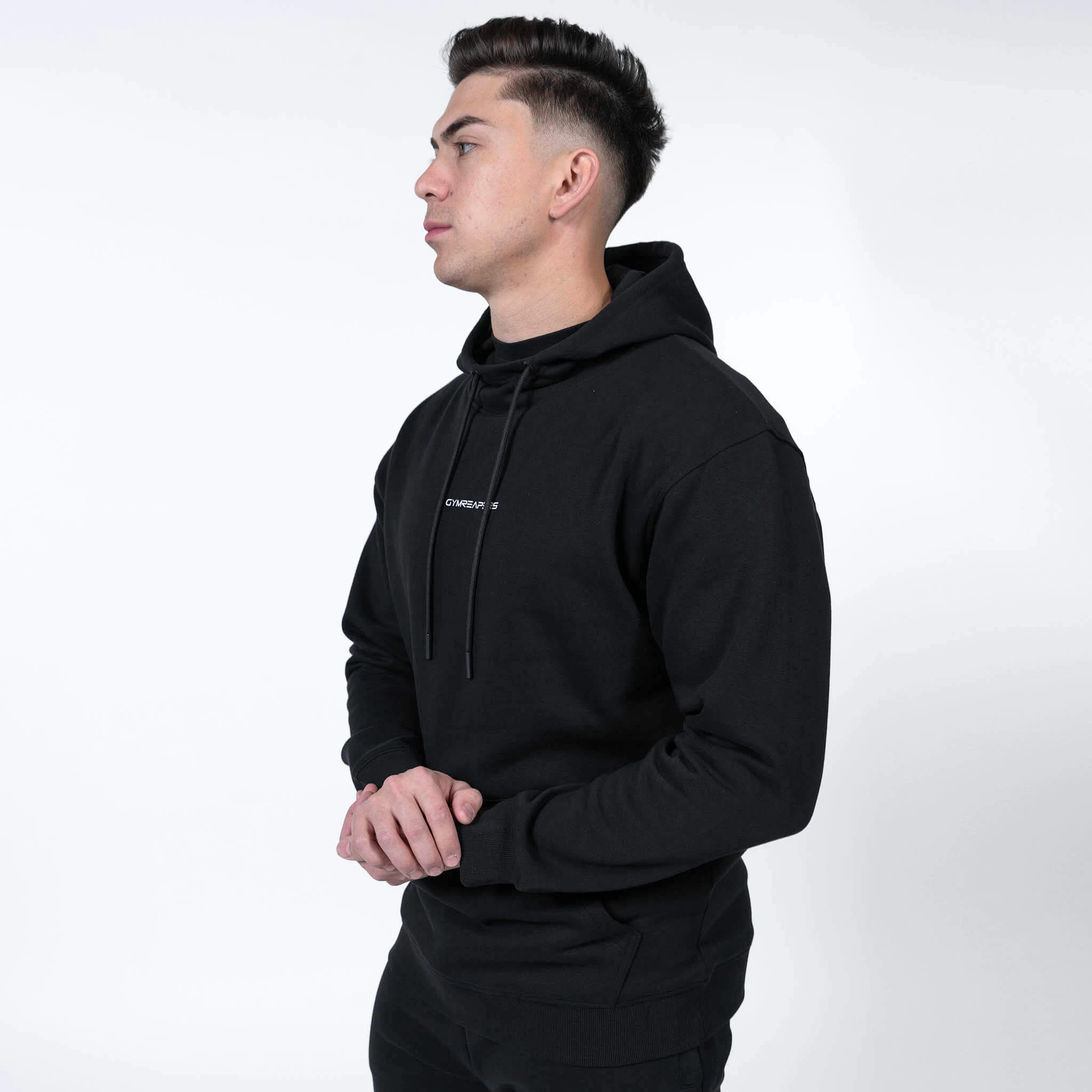 Ascend Mockneck Hoodie - Black/White 3 Ascend Mockneck Hoodie - Black/White