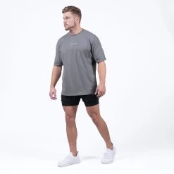 Ascend Box Tee - Charcoal -Gymreapers Sale Shop ascendboxteecharcoalfull