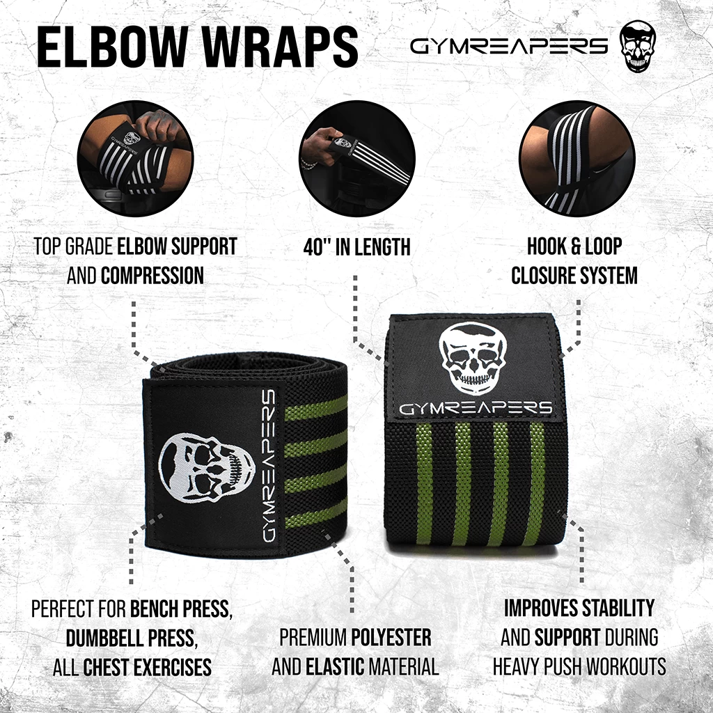 Gymreapers Elbow Wraps - Green 5 Gymreapers Elbow Wraps - Green - Image 3