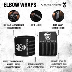 Gymreapers Elbow Wraps - Gray -Gymreapers Sale Shop elbowwrapgraphicgray 1024