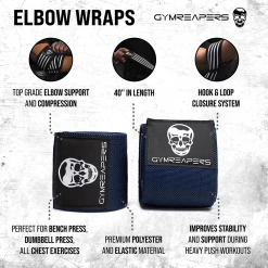 Gymreapers Elbow Wraps - Navy -Gymreapers Sale Shop elbowwrapgraphicn 1024