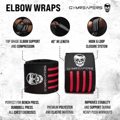 Gymreapers Elbow Wraps - Red -Gymreapers Sale Shop elbowwrapgraphicr 1024