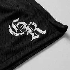 Initial Shorts - Black/White 7 Initial Shorts - Black/White -Gymreapers Sale Shop initial mesh shorts black white detail