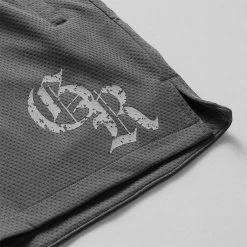 Initial Shorts - Charcoal 7 Initial Shorts - Charcoal -Gymreapers Sale Shop initial mesh shorts charcoal detail