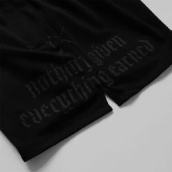 Mantra Shorts - Black/Black -Gymreapers Sale Shop mantra shorts black black detail