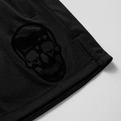 Mesh Training Shorts - Black -Gymreapers Sale Shop mesh shorts black black skull detail
