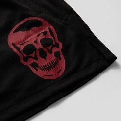 Mesh Training Shorts - Black/Red -Gymreapers Sale Shop mesh shorts black red skull detail
