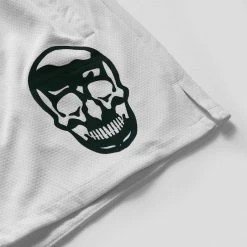 Mesh Training Shorts - White/Balboa -Gymreapers Sale Shop mesh shorts white balboa skull detail
