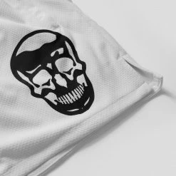 Mesh Training Shorts - White -Gymreapers Sale Shop mesh shorts white black skull detail