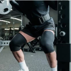 7MM Knee Sleeves - Black/Black -Gymreapers Sale Shop pdp knee sleeve