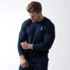 Performance Long Sleeve Shirt - Navy -Gymreapers Sale Shop performance shirt navy detail