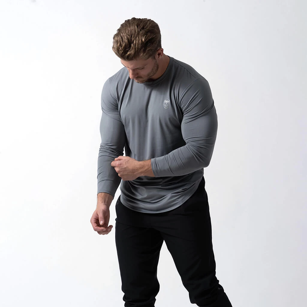 Performance Long Sleeve Shirt - Steel 3 Performance Long Sleeve Shirt - Steel
