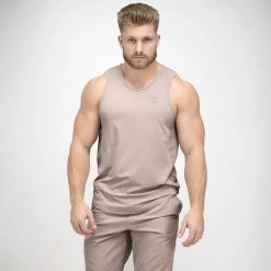 Performance Tank Top - Taupe 11 Performance Tank Top - Taupe -Gymreapers Sale Shop performance tank taupe full