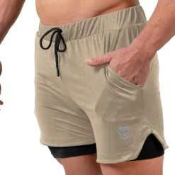 React Training Shorts - Tan -Gymreapers Sale Shop react shorts tan pocket