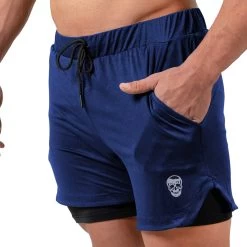 React Training Shorts - Navy -Gymreapers Sale Shop react traning shorts navy side