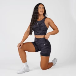 Revive Biker Shorts - Midnight Camo -Gymreapers Sale Shop revive camo biker shorts kneel