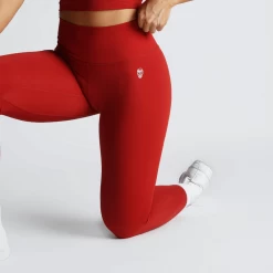 Revive Leggings - Red 10 Revive Leggings - Red -Gymreapers Sale Shop revive leggings red kneel detail