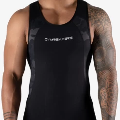 Apex Weightlifting Singlet - Midnight Camo (IPF Approved) -Gymreapers Sale Shop singlet camo logo