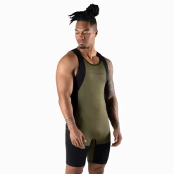 Apex Weightlifting Singlet - OD Green (IPF Approved) -Gymreapers Sale Shop singlet green side