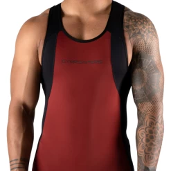 Apex Weightlifting Singlet - Burgundy (IPF Approved) 12 Apex Weightlifting Singlet - Burgundy (IPF Approved) -Gymreapers Sale Shop singlet red front