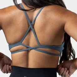 Strategy Bra - Pale Blue -Gymreapers Sale Shop strategy bra pale blue back close up