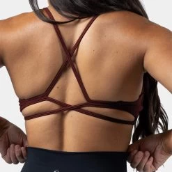 Strategy Bra - Wine -Gymreapers Sale Shop strategy bra wine close up back