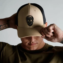 Gymreapers Trucker Hat - Tan -Gymreapers Sale Shop trucker hat tan front