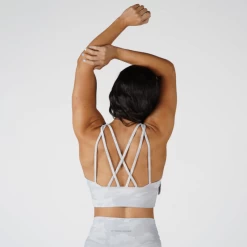 Revive High Neck Bra - White Camo -Gymreapers Sale Shop white camo bra back full