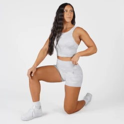 Revive High Neck Bra - White Camo -Gymreapers Sale Shop white camo bra kneel