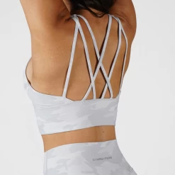 Revive High Neck Bra - White Camo -Gymreapers Sale Shop white camo bra side