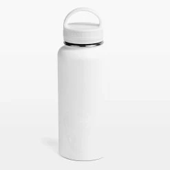 32 Oz Stainless Steel Water Bottle - White -Gymreapers Sale Shop white water bottle canteen lid