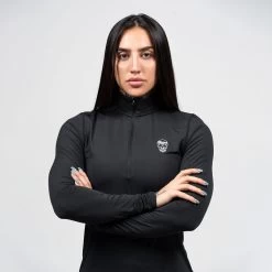 Women's Performance Quarter Zip 10 Women's Performance Quarter Zip -Gymreapers Sale Shop womens performance 1 4 zip black detail