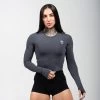 Women's Performance Long Sleeve - Obsidian -Gymreapers Sale Shop womens performance long sleeve obsidian front