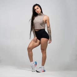 Women's Performance Tank - Taupe 10 Women's Performance Tank - Taupe -Gymreapers Sale Shop womens performance tank taupe side