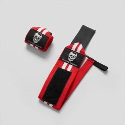 Wrist Wraps - 18" Weightlifting Wrist Support - Red/White 11 Wrist Wraps - 18" Weightlifting Wrist Support - Red/White -Gymreapers Sale Shop wrist wraps red white bundle
